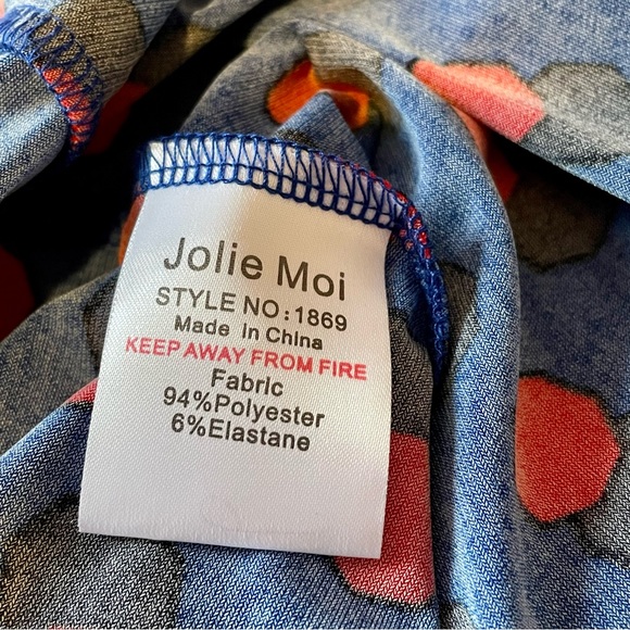 NWT- Jolie Moi Polka Ratette Dress, Blue Size 18 - Picture 9 of 10